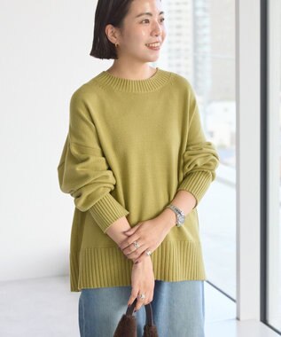 AMERICAN HOLIC バイパチモックネックニットプルオーバー Olive