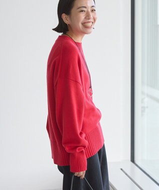 AMERICAN HOLIC バイパチモックネックニットプルオーバー Red