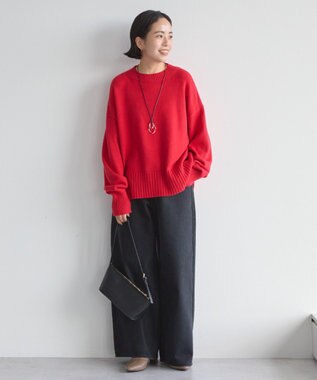 AMERICAN HOLIC バイパチモックネックニットプルオーバー Red