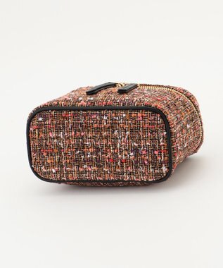 自由区 ラメノットファンシーツイードヴァニティ バッグ オレンジ系