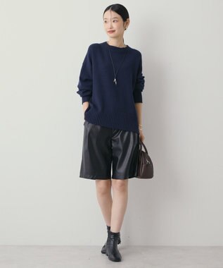 AMERICAN HOLIC バイパチモックネックニットプルオーバー Navy