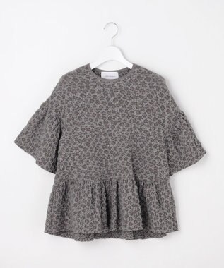 自由区 【カトリエムブーケ】Une forme bosselee ギャザーディテールフェミニンプルオーバー グレー