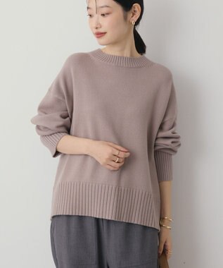 AMERICAN HOLIC バイパチモックネックニットプルオーバー Gray Beige
