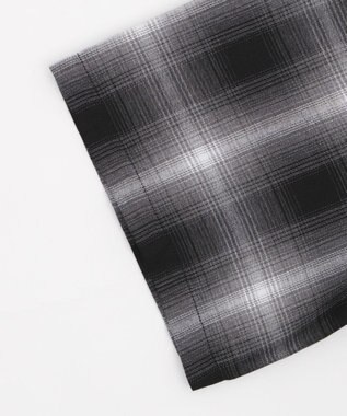 WEGO 【ユニセックス着用ITEM/MLサイズ展開】イラストオンブレチェックシャツ（SS） ブラックチェック1