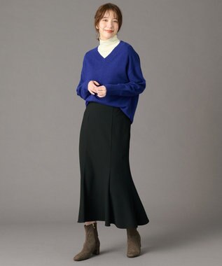 ANY 【手洗い可】イタリーヤーンウールカシミヤミックスＶネックプルオーバー ロイヤルブルー