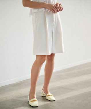 #Newans ストレートシルエットハーフパンツ ホワイト
