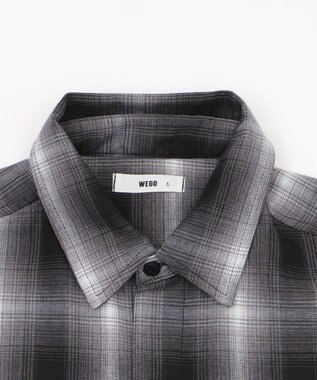 WEGO 【ユニセックス着用ITEM/MLサイズ展開】イラストオンブレチェックシャツ（SS） ブラックチェック1