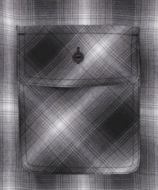 WEGO 【ユニセックス着用ITEM/MLサイズ展開】イラストオンブレチェックシャツ（SS） ブラックチェック1