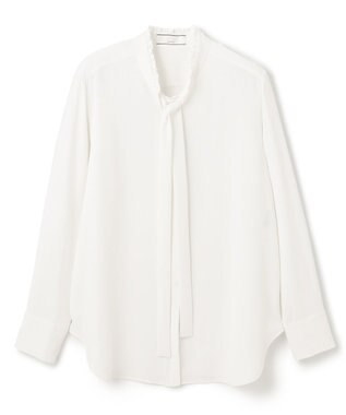 BEIGE， EVA / ボウタイロングスリーブブラウス White