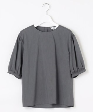 J.PRESS LADIES S 【WEB限定カラーあり・洗える】ラミーポプリン ボリュームスリーブ ブラウス グレー系