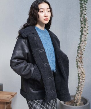 WEGO ボアムートンジャケット ブラック