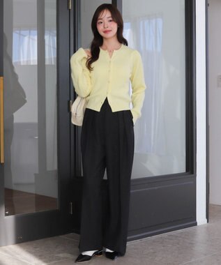 WEGO 【26年春新作】別注USPOLOケーブルニットカーデ ライトイエロー