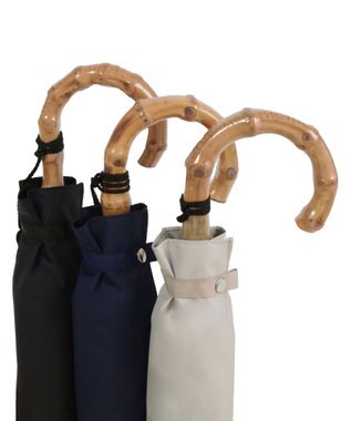 MOONBAT 【WEB限定】LANVIN en Bleu 晴雨兼用 折りたたみ傘 ワイド プレーン×ロゴ刺繍 一級遮光 遮熱 UV ネイビーブルー