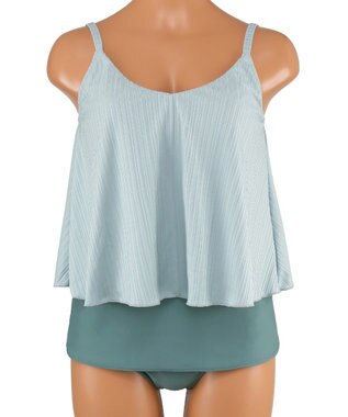 San-ai Resort（三愛水着楽園） ロングパンツセット水着　9M・11L【Coral veil（コーラルヴェール）】 グリーン