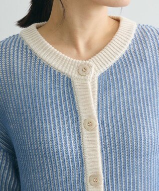 Green Parks 配色リブドッキングチュニック Blue