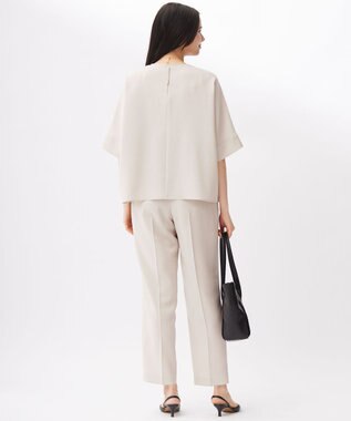 自由区 【セットアップ対応・接触冷感・UVカット・洗える】ライトリネンライク Tブラウス サンドベージュ