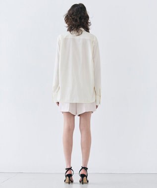 BEIGE， 【洗える】CLOVER / コットンバックボウタイブラウス Meringue