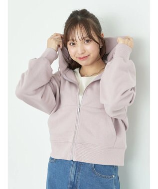earth music&ecology 裏毛ＺＩＰパーカー Pink Beige