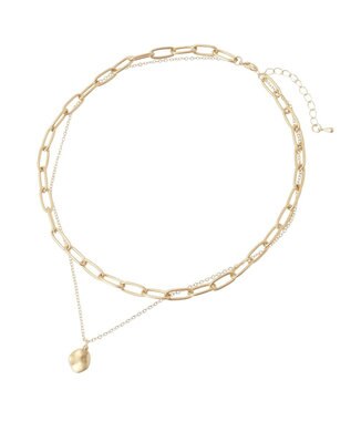 AMERICAN HOLIC ２連チェーン×ワントップネックレス Gold
