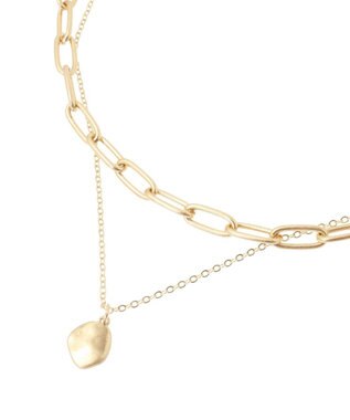 AMERICAN HOLIC ２連チェーン×ワントップネックレス Gold