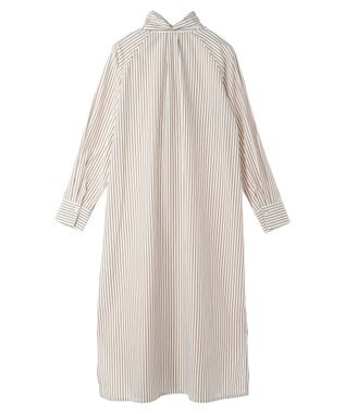 earth music&ecology ボウタイシャツワンピース Stripe Brown