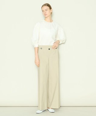 JOSEPH クリスピーストレッチ　ワイドトラウザーズ Linen