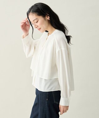 ANY ラッフルクロップドシャツ エクリュ