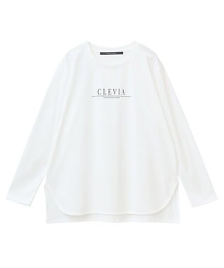 YECCA VECCA ラウンドヘム長袖ロゴTee Off White