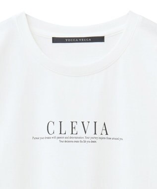YECCA VECCA ラウンドヘム長袖ロゴTee Off White