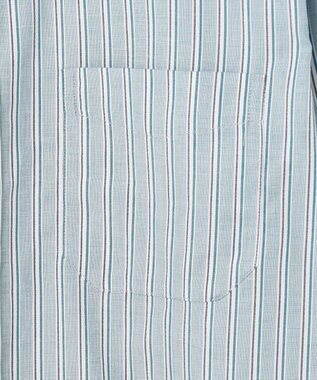 JOSEPH ABBOUD 【オーガニックコットン】JOE COTTON シャンブレーサテンストライプ シャツ グリーン系1