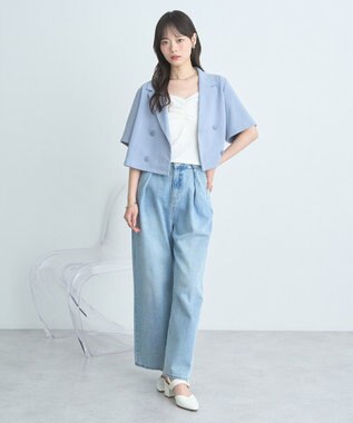 earth music&ecology ショートテーラードジャケット Sax