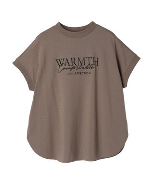 Green Parks フレンチスリーブ筆記体刺繍ロゴプルオーバー Brown