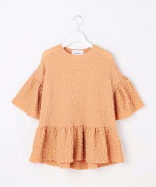 自由区 【カトリエムブーケ】Une forme bosselee ギャザーディテールフェミニンプルオーバー オレンジ