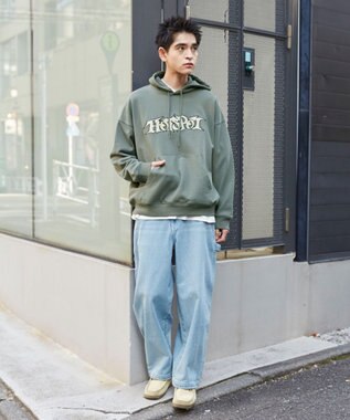 WEGO 【ユニセックス着用ITEM】ワッペンロゴパーカー カーキ