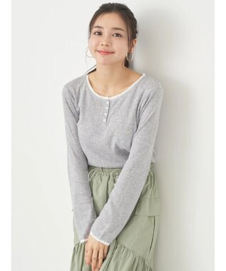 earth music&ecology アイレットジャガードタイトプルオーバー