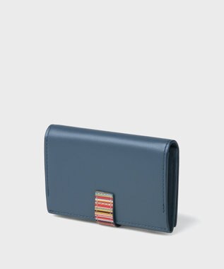 Paul Smith シグネチャーストライプタブ 名刺入れ ブルー