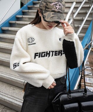 WEGO スポーツグラフィックボアショートプルオーバー ホワイト