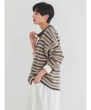 AMERICAN HOLIC グラデーションボーダーニットプルオーバー Black