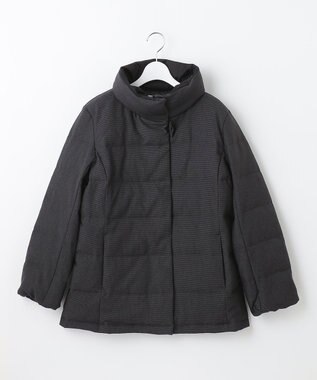 J.PRESS LADIES S ハウンドトゥース&グレンチェック ショート ダウンコート ライトグレー系3