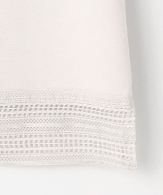 J.PRESS LADIES L 【人気のため追加・洗える】ノースリーブスムースジャージー レース カットソー グレージュ系