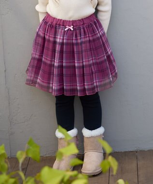 ANY KIDS チュール スカッツ ピンク×チェック