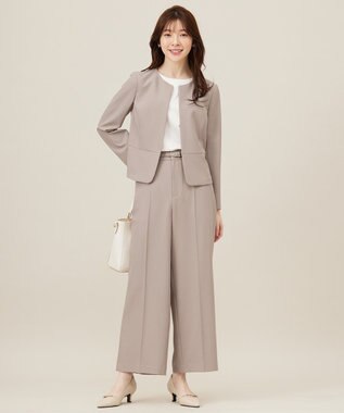 ANY SIS 【UVカット・接触冷感・吸水速乾】スマートビューティストレッチ  ワイドパンツ グレージュ