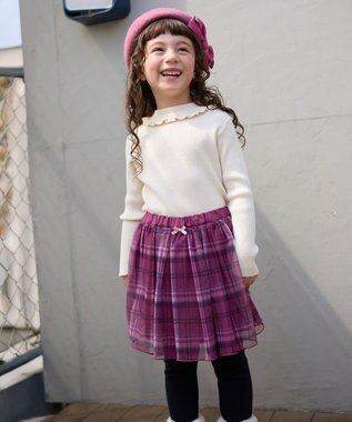 ANY KIDS チュール スカッツ ピンク×チェック