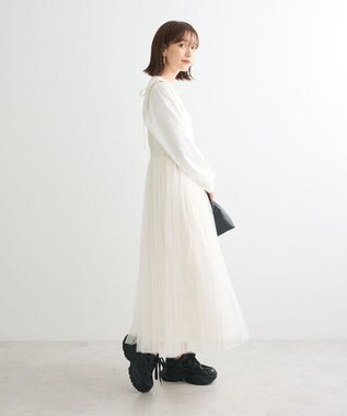 Green Parks ・ＥＬＥＮＣＡＲＥ　ＤＵＥ　チュールドッキングワンピ Ivory