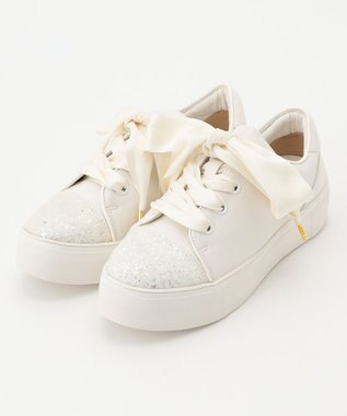 TOCCA 【軽量・抗菌消臭】GLITTER TOE SNEAKERS スニーカー オフ系