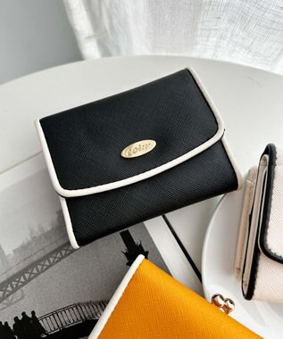 WEGO パイピングガマ口ウォレット ブラック