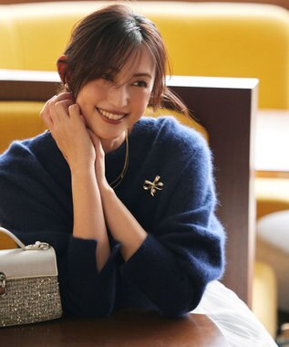 組曲 リボンパールブローチ ゴールド系