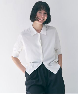 UNFILO スゴ機能美ニット 衿付カーディガン オフ