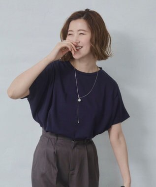 WEGO 【2026春夏新作】接触冷感フレンチスリーブT ネイビー