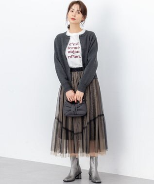 組曲 S 【加藤ローサさん着用】スムースストレッチジャケット カーディガン グレー系